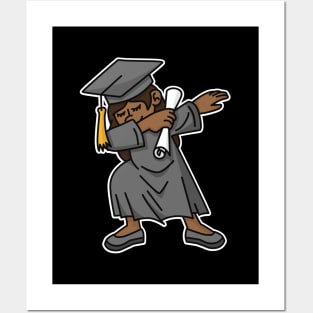 Black girl student dab dabbing graduation school Posters and Art